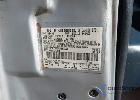 1990 Ford Crown Victoria из США, поврежденный, VIN 2FACP73F3LX151606